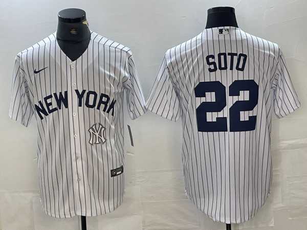 Men's New York Yankees #22 Juan Soto White 2024 Cool Base Stitched Jersey,We sell and wholesale Men's New York Yankees #22 Juan Soto White 2024 Cool Base Stitched Jersey on line form chian!